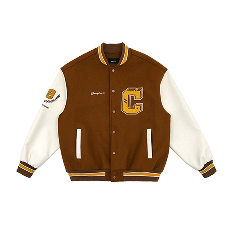 Letter Embroidery American Baseball Jacket WN8601