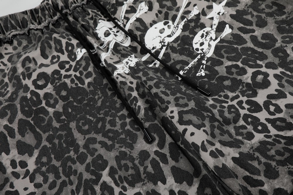 Leopard Graphic Wide Leg Pants WN28081