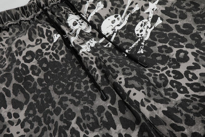 Leopard Graphic Wide Leg Pants WN28081