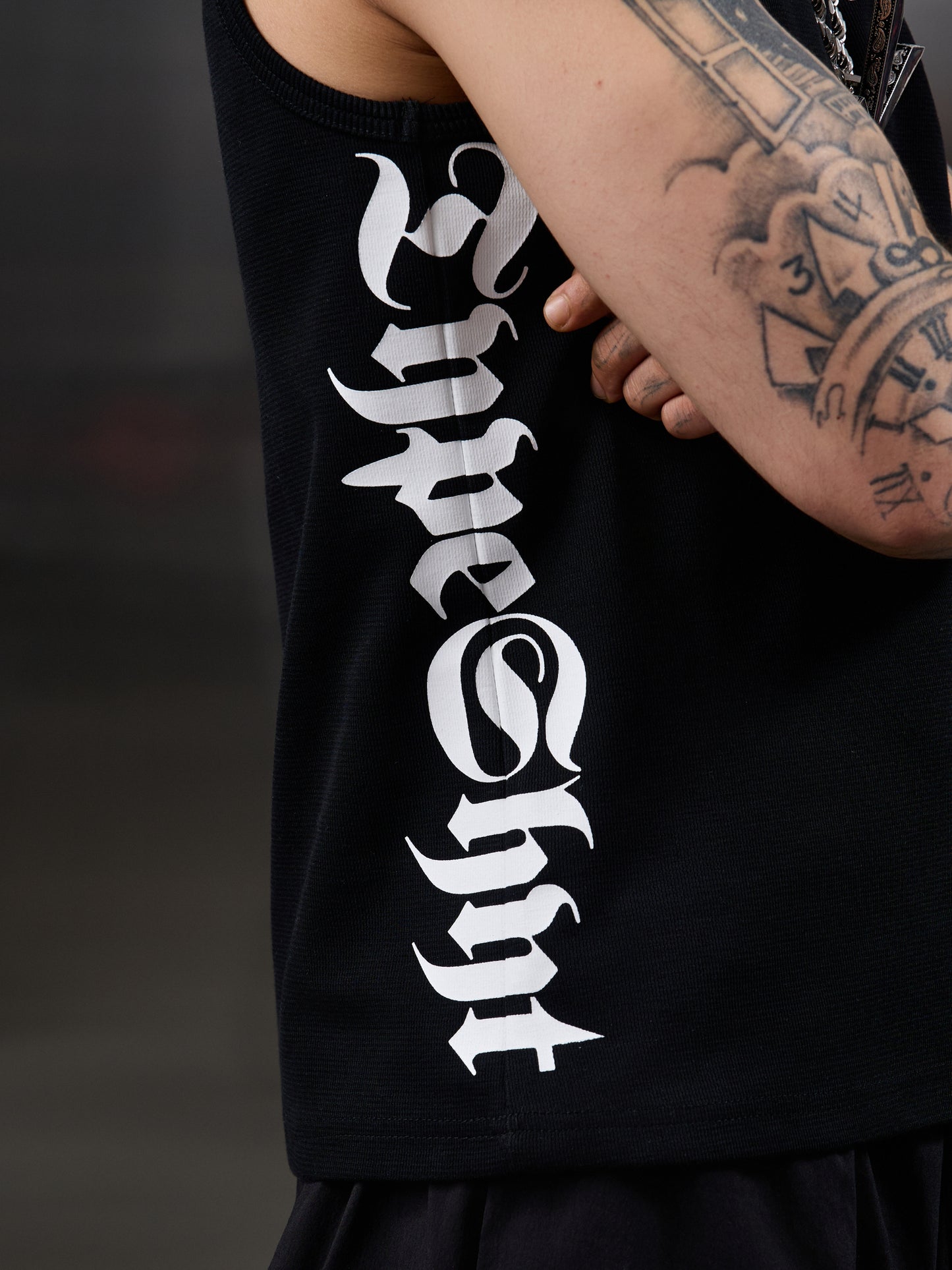 Graphic Letter Print Ribbed Tank Top WN20987