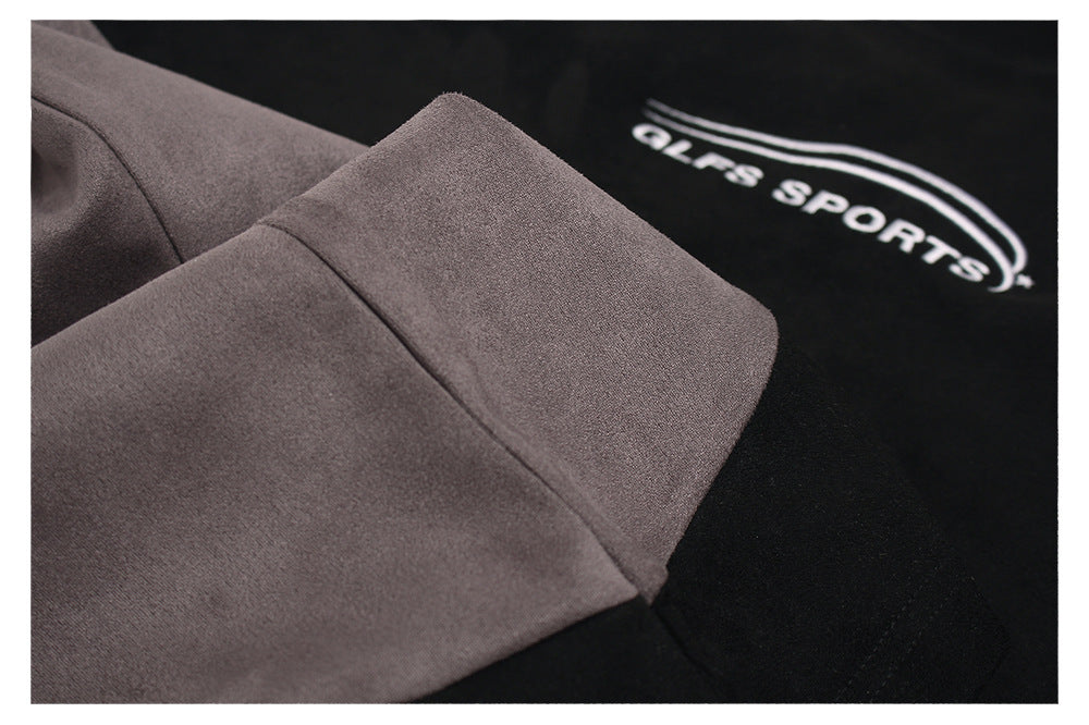 Suede Raglan Embroidery Short Sleeve T-Shir WN26430