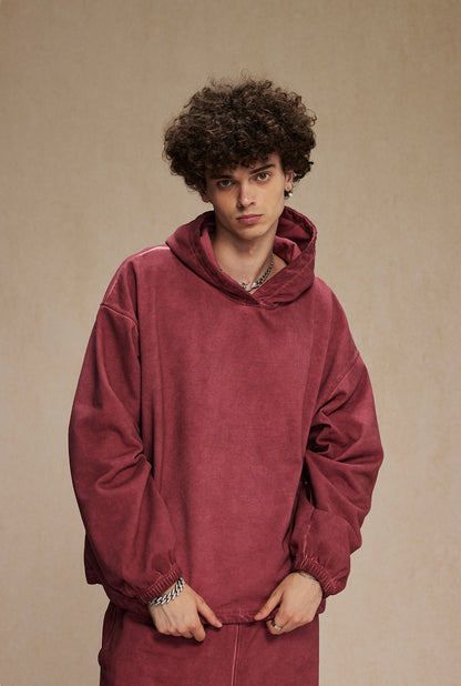 Oversize Drawstring Washed Hoodie WN9976