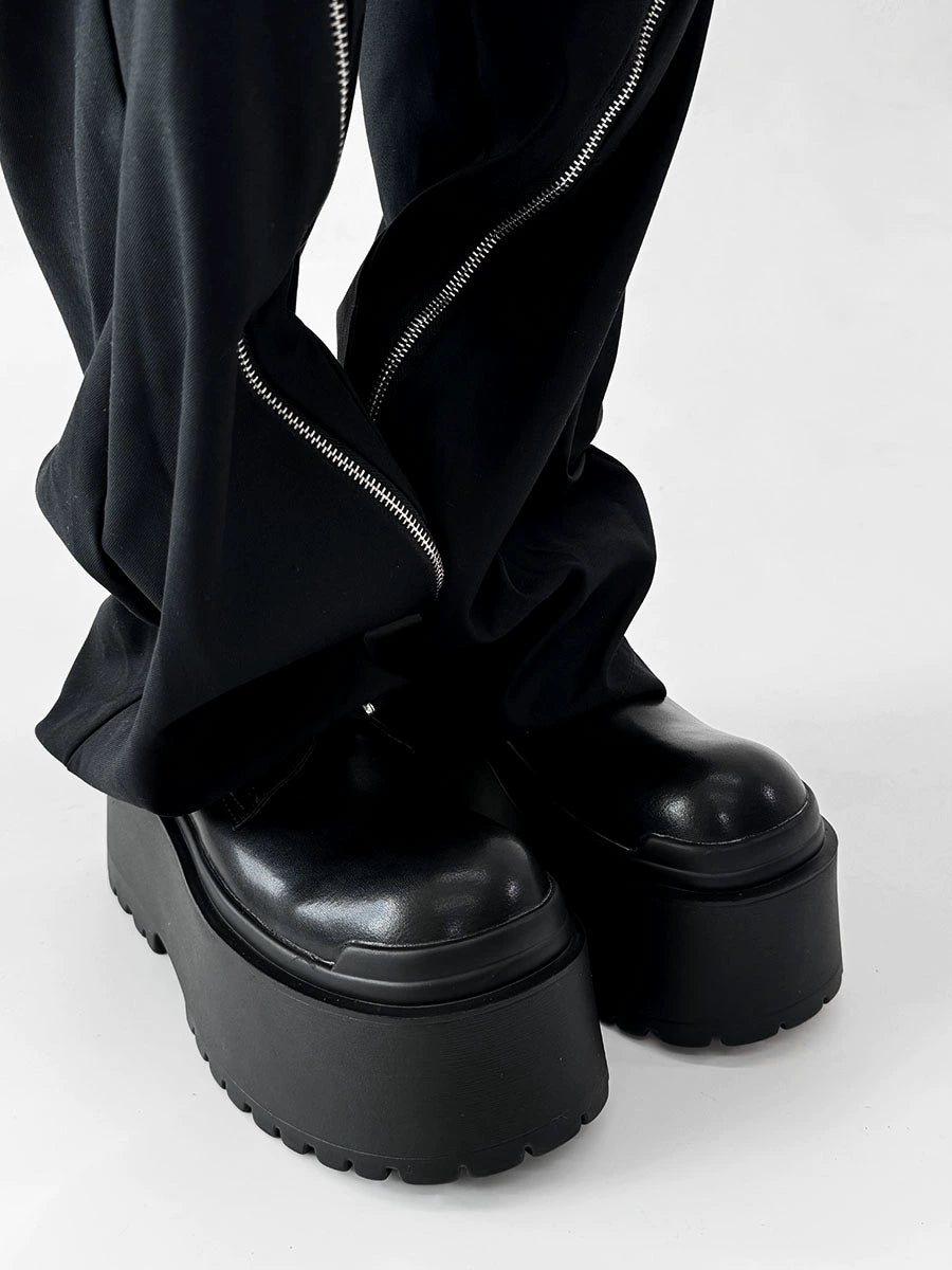 10cm Uplift Thick Sole Leather Derby Shoes WN19132