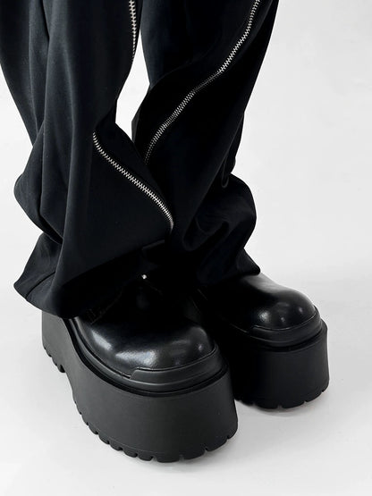 10cm Uplift Thick Sole Leather Derby Shoes WN19132