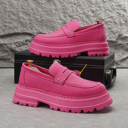 Leather Platform Height Increase Loafers WN24788