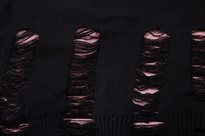 Damage Cutout Knit Sweater WN11444
