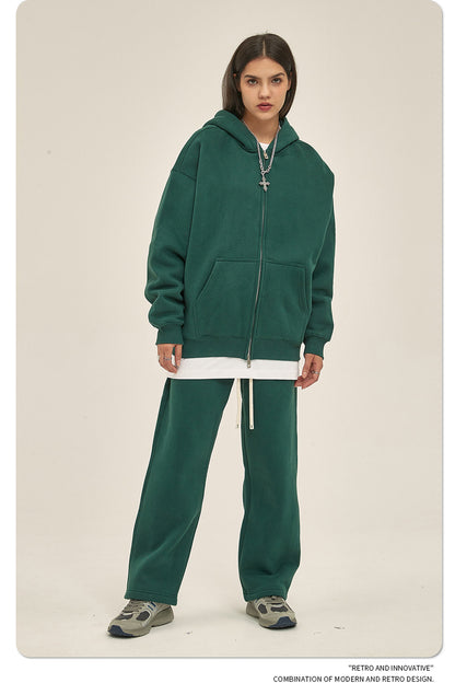 Oversize Heavyweight Zipper Hoodie & Heavyweight Sweatpants Setup WN6640
