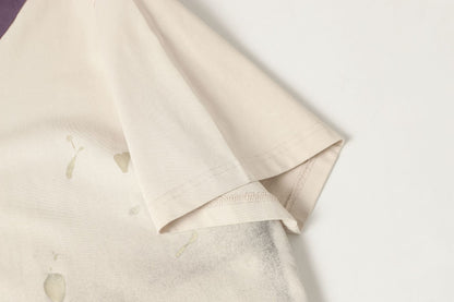 Damage Contrast Patchwork Pocket Short Sleeve T-Shirt WN26815