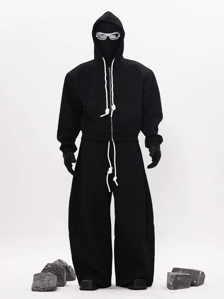 Hand-Woven Rope Zipper Hoodie & Pants Setup WN18603