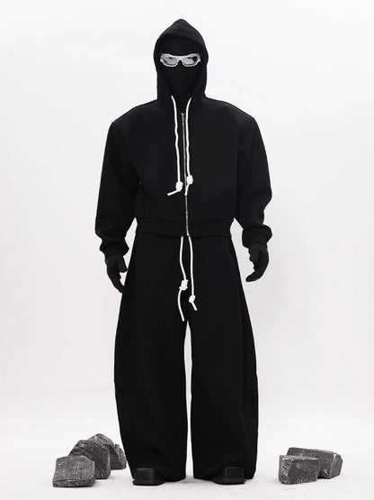 Hand-Woven Rope Zipper Hoodie & Pants Setup WN18603