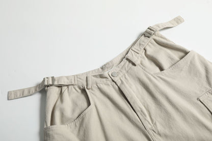 Multi-Pocket Wide Leg Cargo Half Pants WN18574