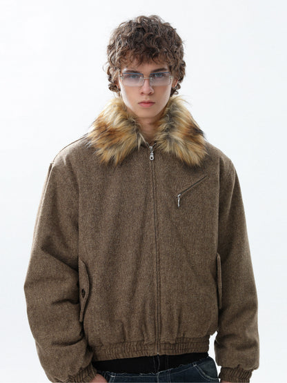 Fake Fur-Collar Thick Jacket WN22093