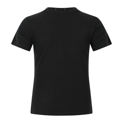 Cross Studs Detail Short Sleeve T-Shirt WN25422