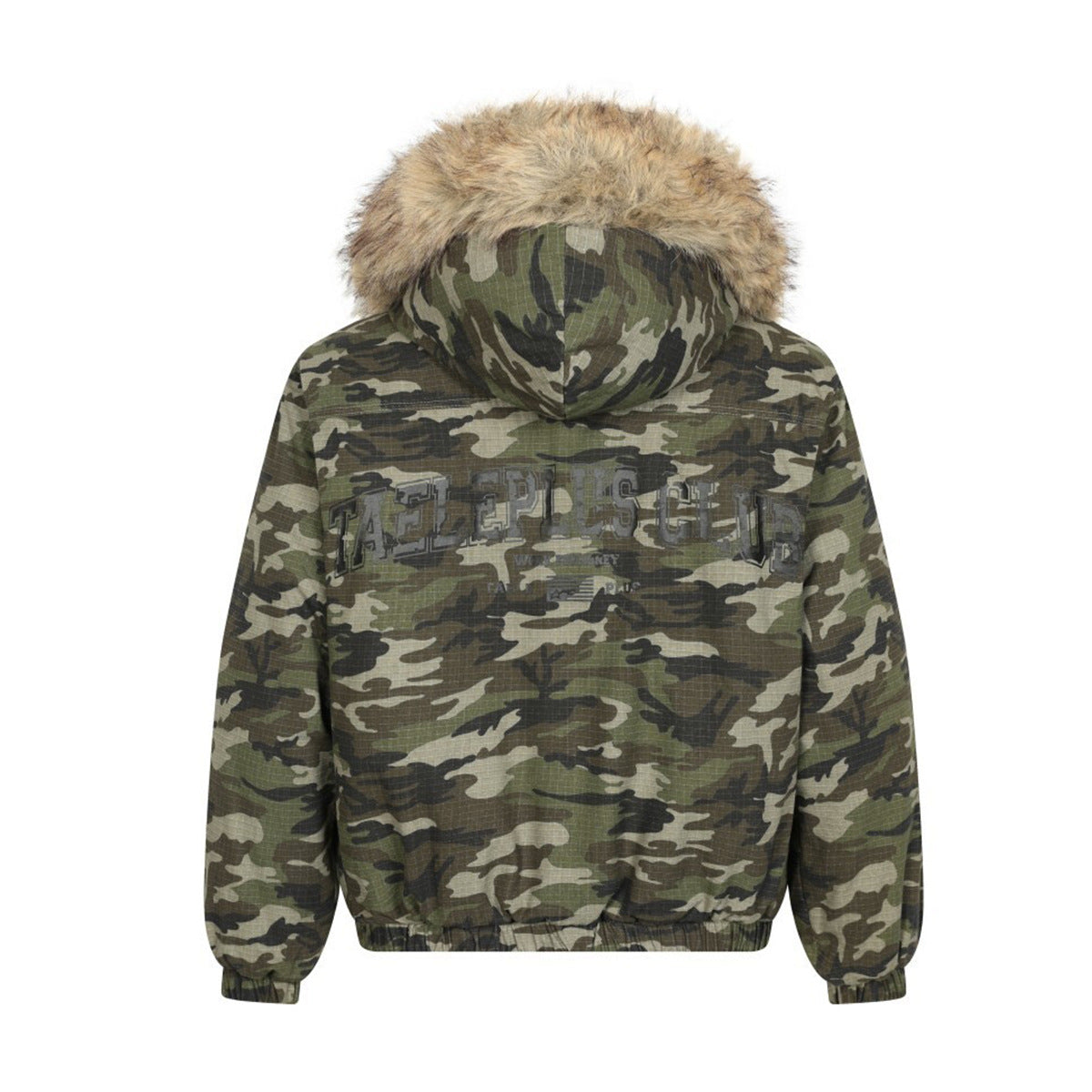 Hooded Camouflage Zipper Puffer Jacket WN21930