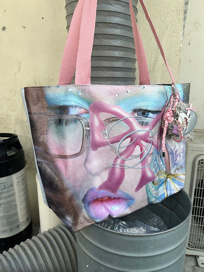 Graphic Print Tote Bag WN22248