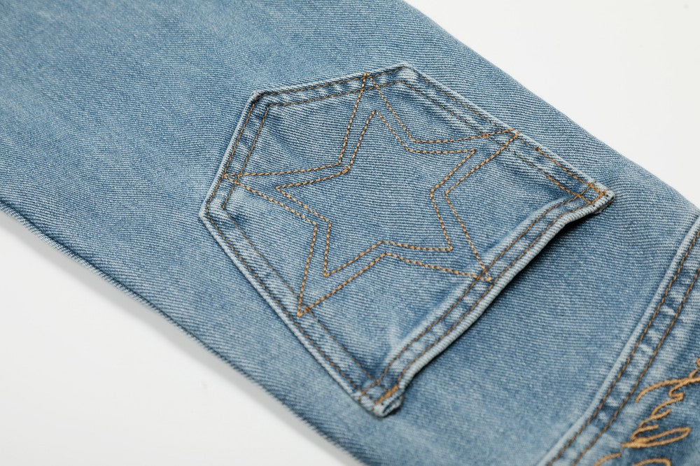 Faded Panel Stand Neck Denim Jacket WN28058