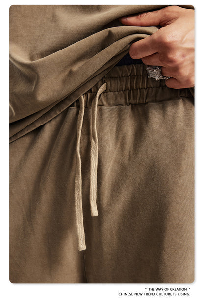 Washed Heavyweight Short Sleeve T-Shirt & Cargo Sweatpants Setup WN6063