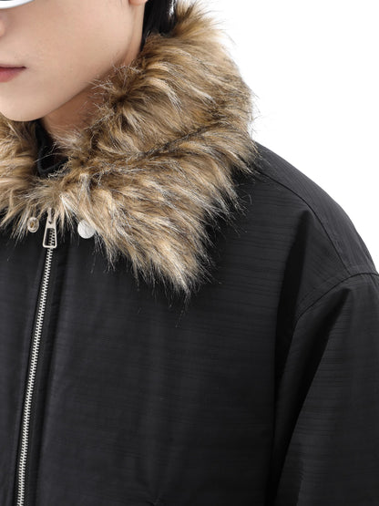 Detachable Fur Collar Thickened Short Utility Puffer Jacket WN10363