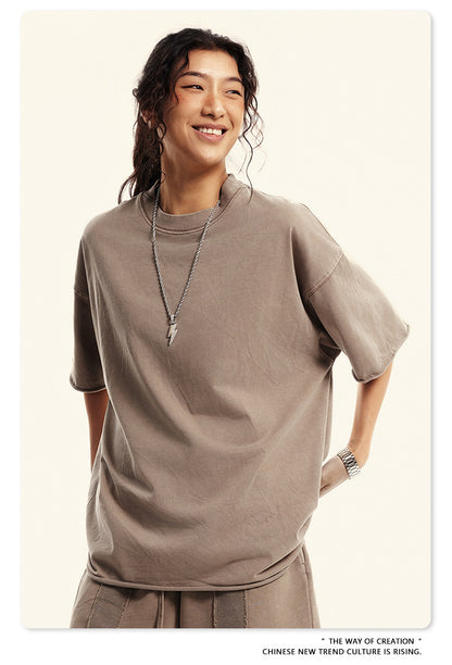 Washed Oversize Short-sleeve T-shirt WN6367