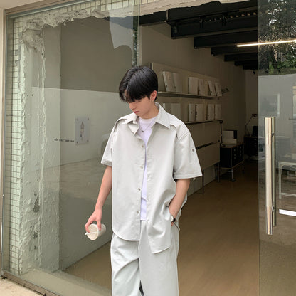 Plain Short Sleeve Shirt & Half Pants Setup WN24968