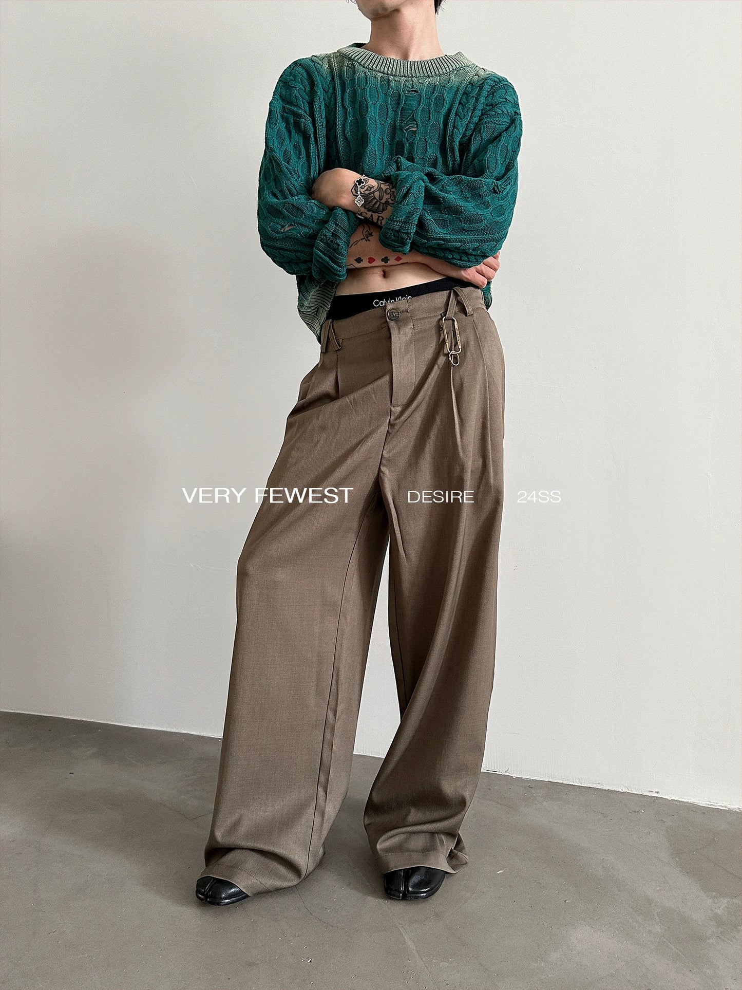 Tuck-in Wide-Leg Straight Trousers WN8935