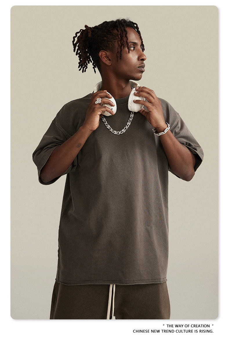 Water Washed Heavyweight Oversize Short Sleeve T-Shirt WN6077