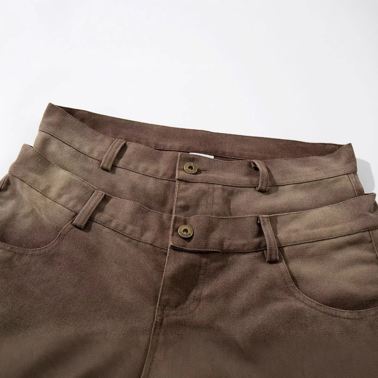 Washed Panel Wide Leg Cargo Pants WN23591