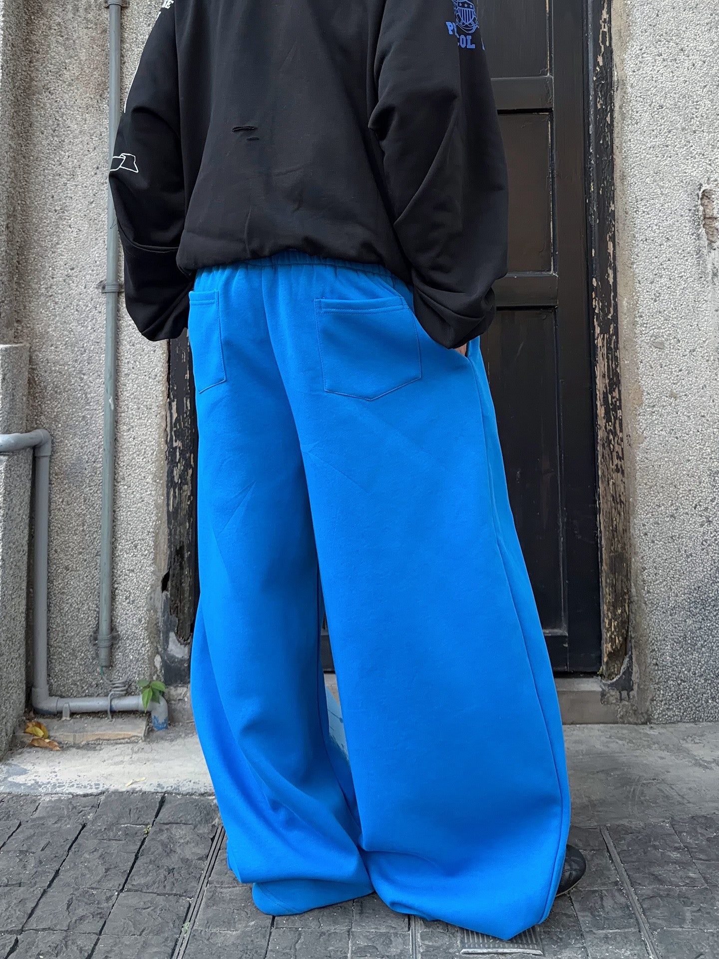 Graphic Print Drape Wide Leg Sweatpants WN24382