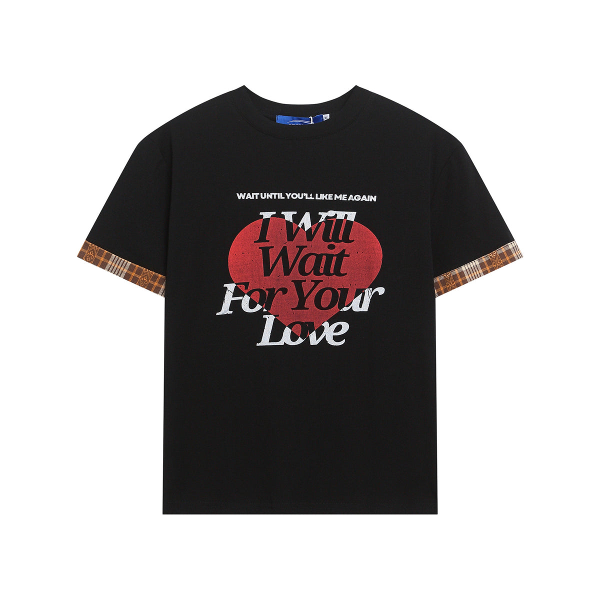Patchwork Heart Letter Print Short Sleeve T-Shirt WN26908
