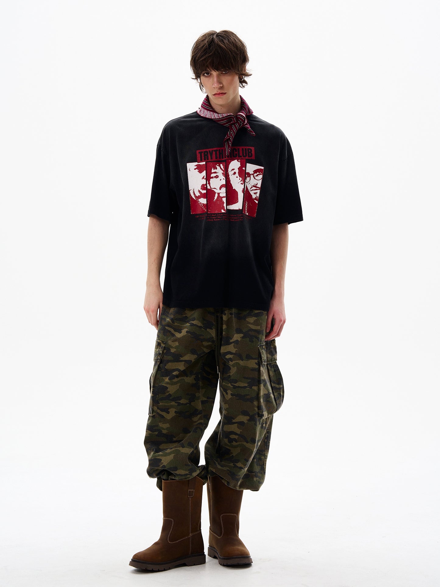 Portrait Print Short Sleeve T-Shirt WN19196