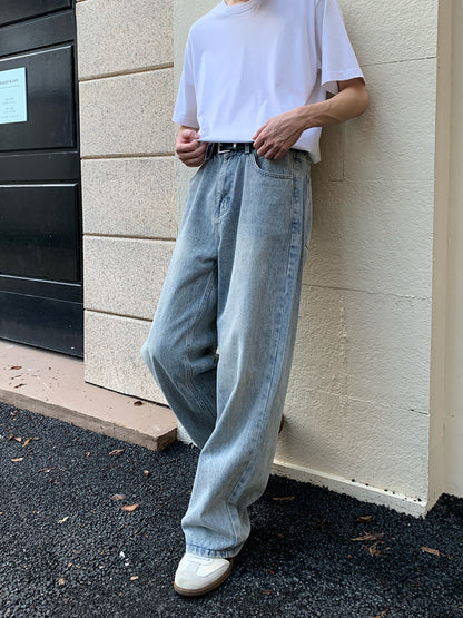 Light-Wash Wide Leg Denim Jeans WN24856