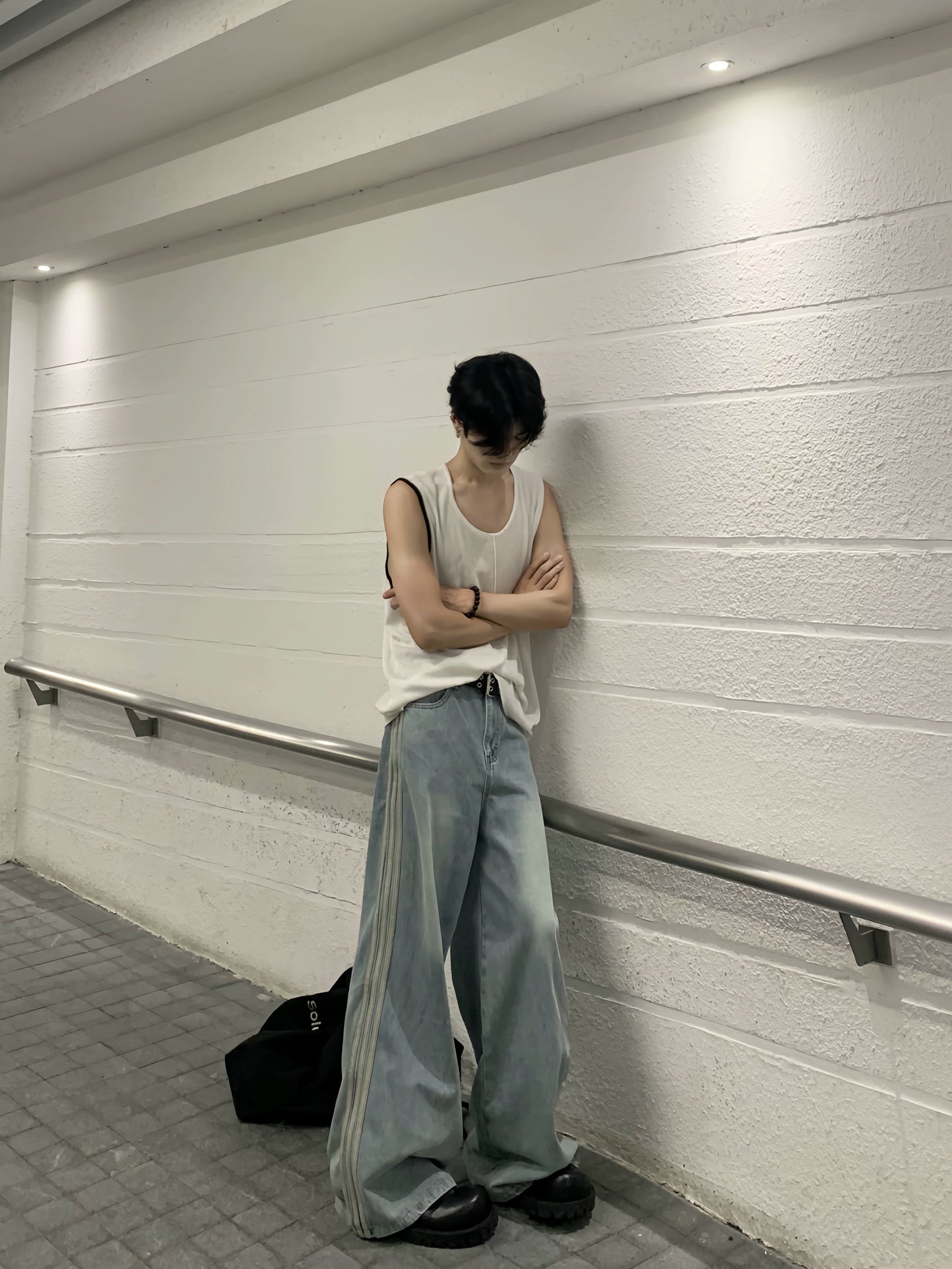 Sporty Knit Oversize Sleeveless Vest WN19888