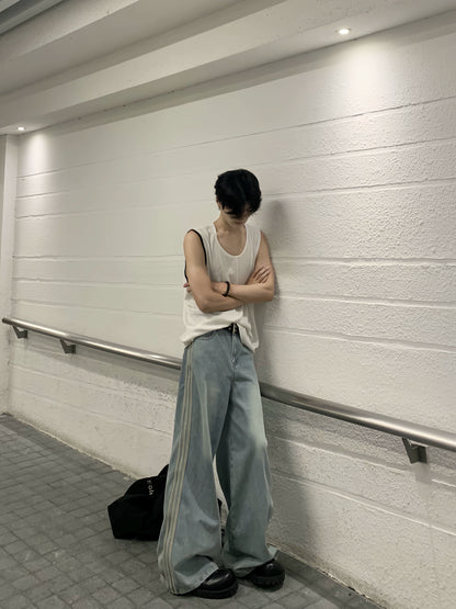 Sporty Knit Oversize Sleeveless Vest WN19888