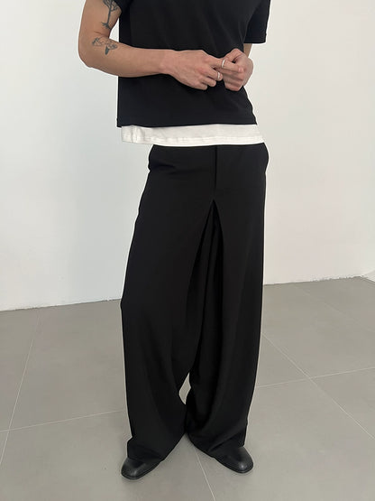 Plain Color Wide Leg Straight Trousers WN21460