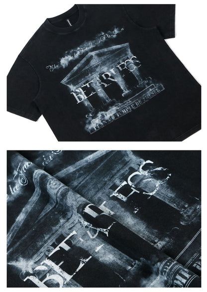 Washed Palace Print Oversize Short Sleeve T-Shirt WN26339
