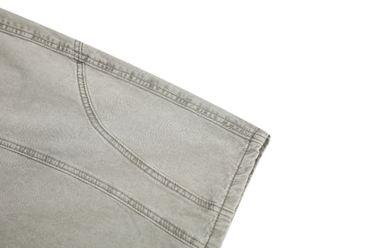 Multi-Pocket Deconstruction Curved Wide Leg Denim Jeans WN25858
