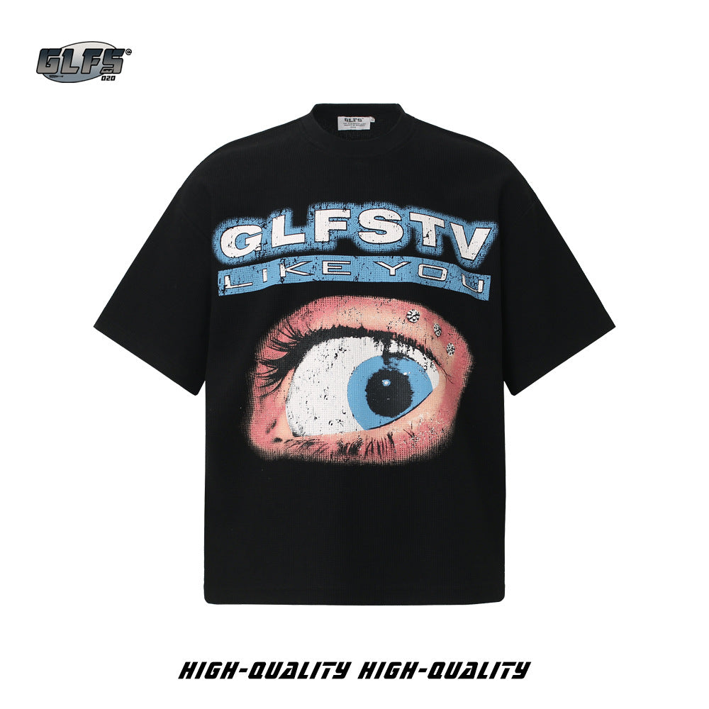 Heavyweight Waffle Eye Graphic Short Sleeve T-Shirt WN26493