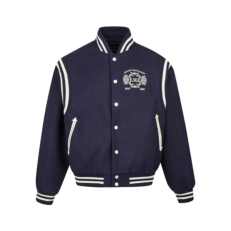 Emblem Embroidery Baseball Jacket  WN8297