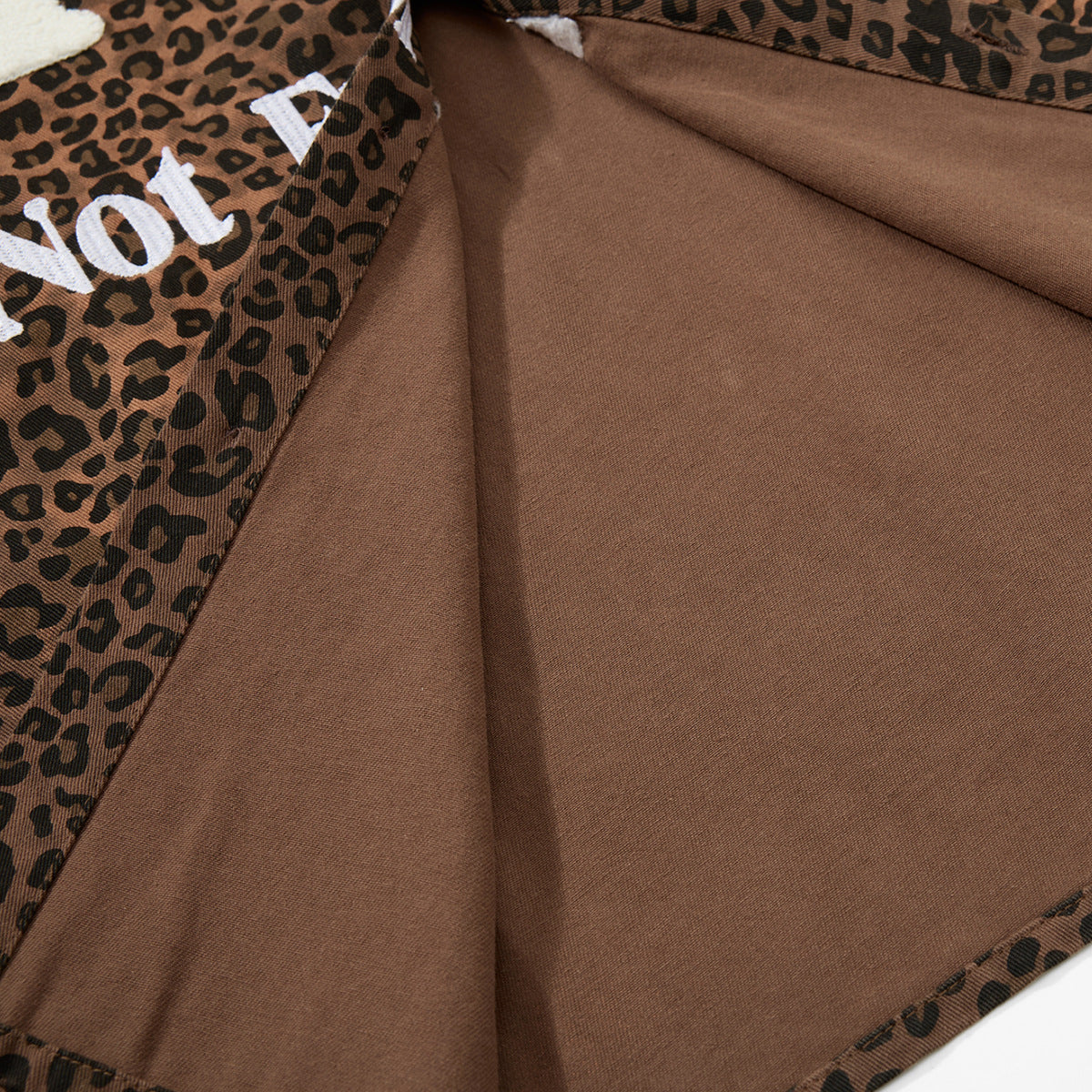 Leopard Heart Patch Short Sleeve Shirt WN25556