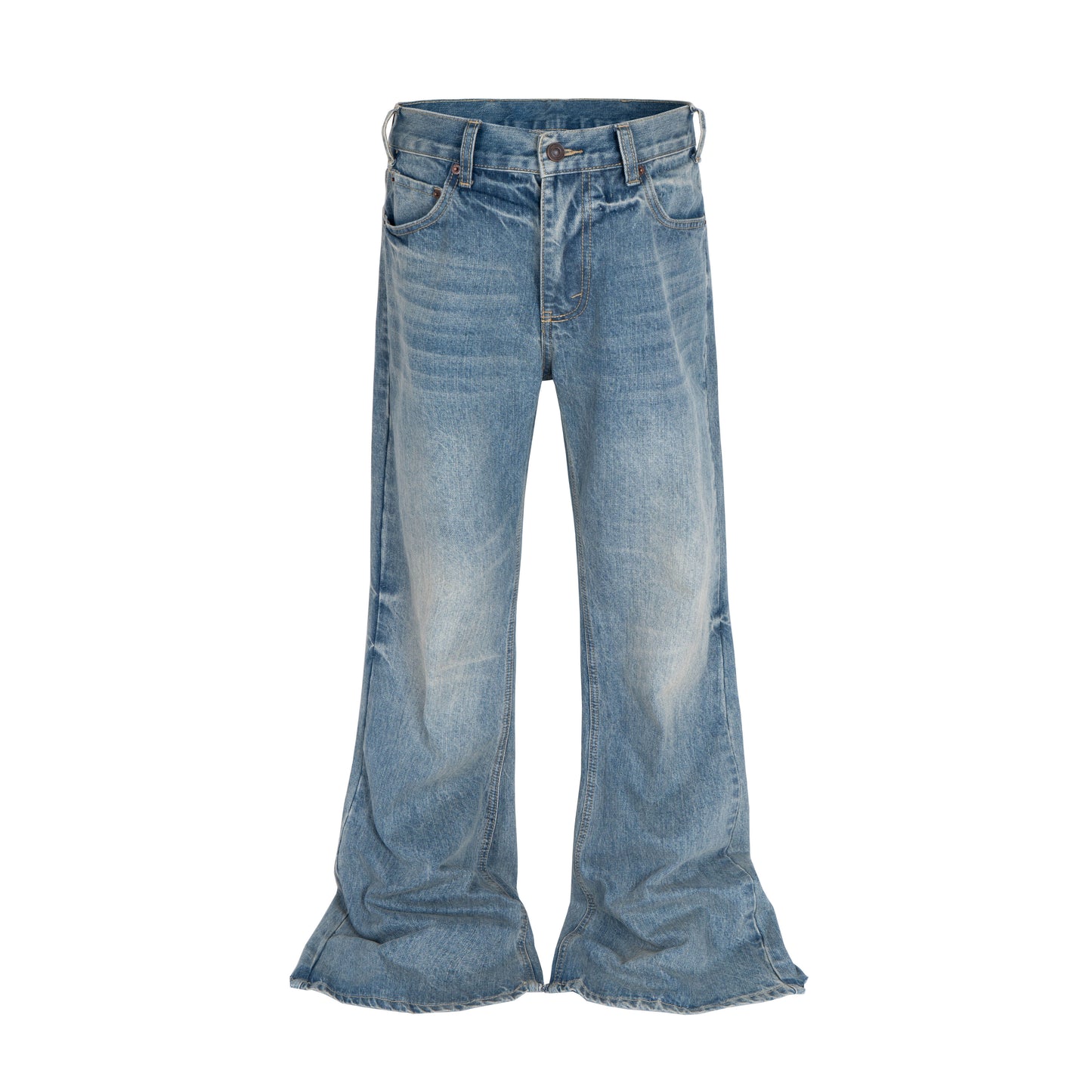 Faded Wide Leg Denim Jeans WN24068