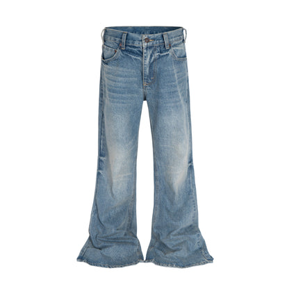 Faded Wide Leg Denim Jeans WN24068