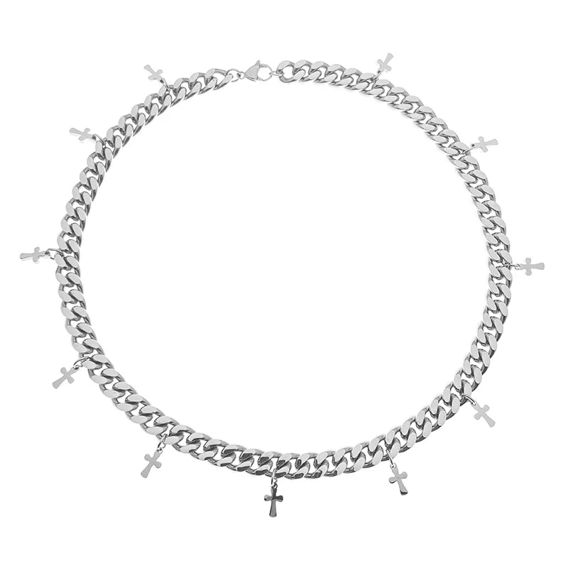 WN25097 Yang Yifan, trendy brand necklace, versatile personality, men's necklace, pendant, hip-hop, street fashion, metal pendants, accessories, women WN25097