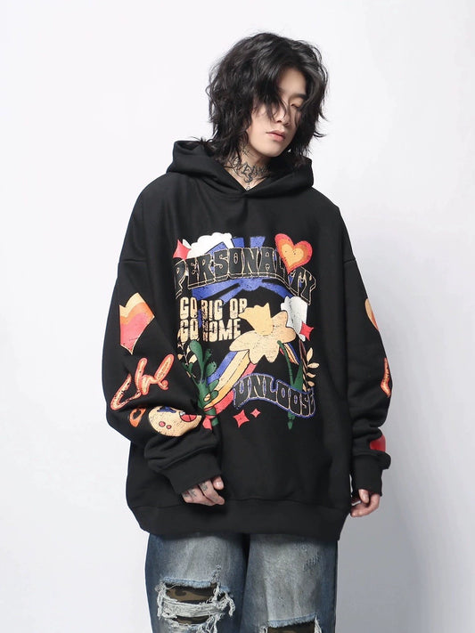 Graffiti Oversize Pullover Hoodie WN13166