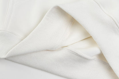 Letter Embroidery Fleece Lining Oversize Pullover Hoodie WN15036