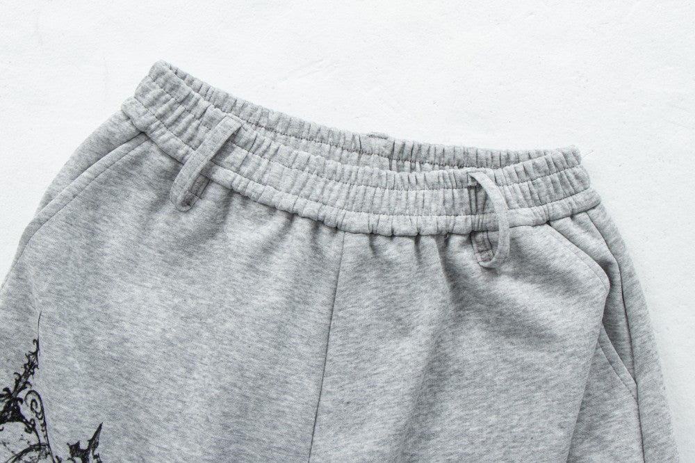 Art Graphic Strap Wide Leg Sweatpants WN27793