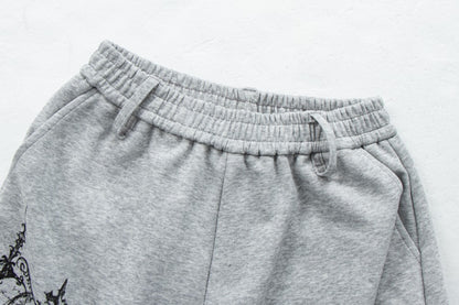 Art Graphic Strap Wide Leg Sweatpants WN27793