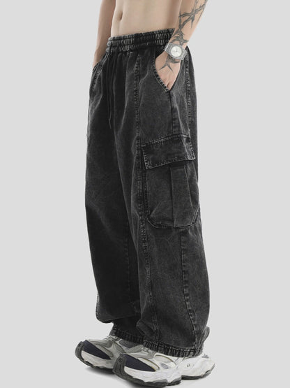 Wide Leg Cargo Denim Pants WN7158