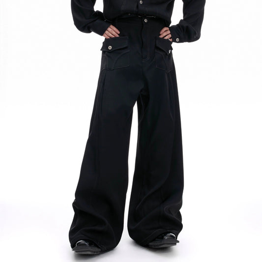 Contrast Stitch Pocket Cargo Denim Jeans WN20515