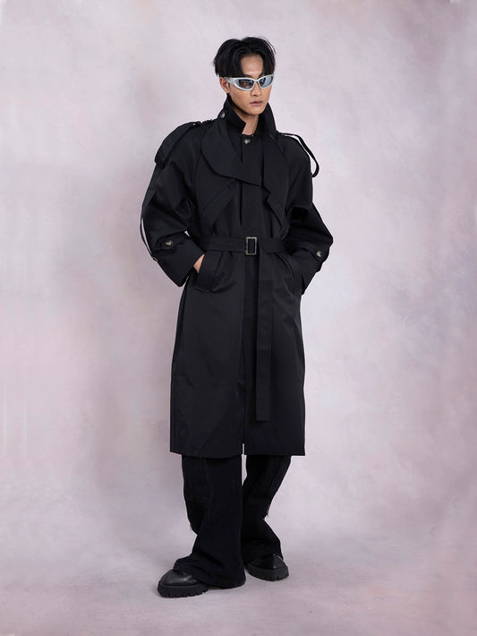 Deconstructed Oversize Shoulder Pad Trench Coat WN9330