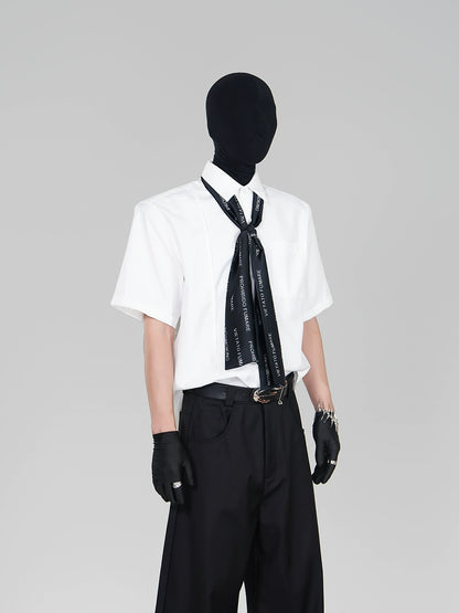 Oversize Short Sleeve Shirt & Curved Wide Leg Trousers Setup WN17445